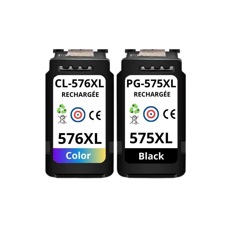 Canon 575XL 576XL Cartouches d'encre compatibles - pack noir-couleur grande  capacitéé - k2print