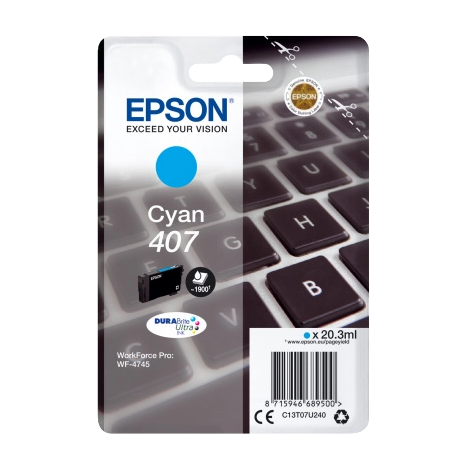 Cartouche d'encre originale Epson 407 cyan - C13T07U240