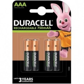 DURACELL AAA Rechageable HR03 - 4x Piles NiMH 750 mAh