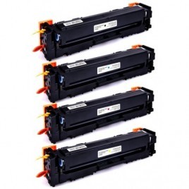 Pack de 4 Toners 205A compatibles HP CF530A + CF531A + CF532A + CF533A - 1 100 + 3x 900 pages