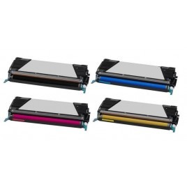 Pack de 4 Toners compatibles LEXMARK C734A1KG-CG-MG-YG - 8 000 + 3 x 6 000 pages