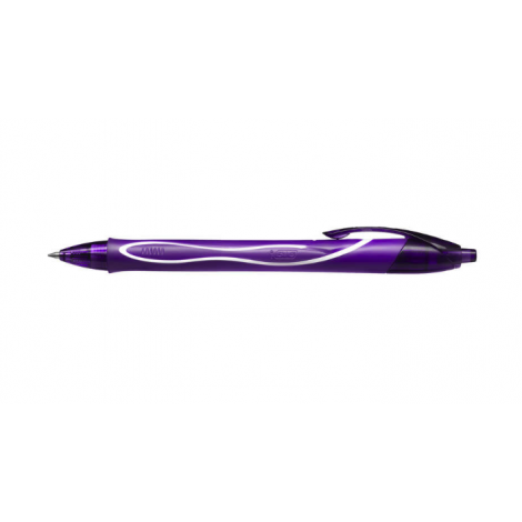 Bic Gel-Ocity Quick Dry Couleur Violet Claire - Grip Caoutchouc - Pointe moyenne 0,7 mm