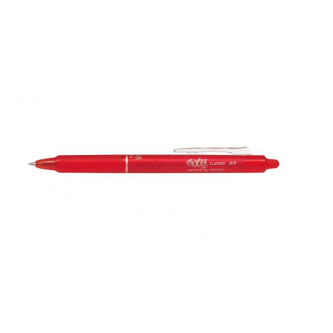 Pilot Frixion Clicker Rouge Stylo Roller Gel Effaçable rétractable - Pointe sphérique 0,7mm Rollerball