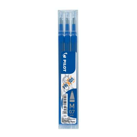 Lot de 3 Recharges Bleu pour Pilot Frixion Ball et Ball Clicker Effaçable - Pointe sphérique M 0,7mm Rollerball