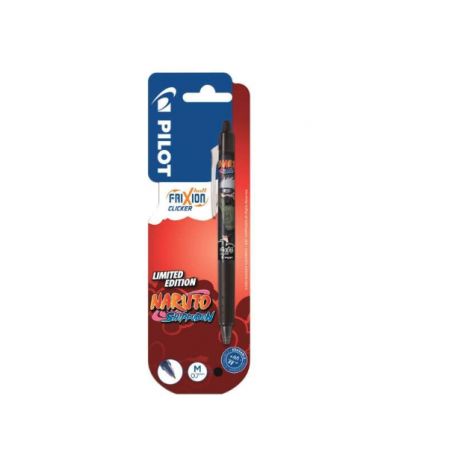 Pilot Frixion Clicker Naruto Noir Stylo Roller Gel Effaçable rétractable - Pointe sphérique 0,7mm Rollerball