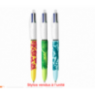 Bic 4 Couleurs Velours - Motif Velours Crabe Orange sur Jaune - Stylo Bille Rétractable