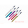 Bic 4 Couleurs Shine - Design métallique Chrome Rouge - Stylo à bille rétractable