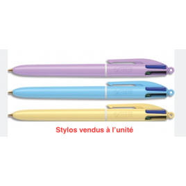 Bic 4 Couleurs Pastel - Design Full Pastel Violet - Stylo à bille rétractable