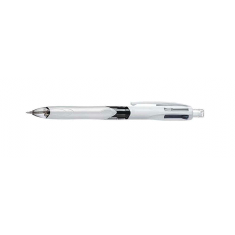 Bic 3 Couleurs + 1 Porte-mine 3+1HB - Design Gris et blanc - Stylo à bille rétractable + Porte-mine