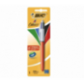 Stylo à bille rétractable fin original Bic 4 couleurs - Blanc et Orange