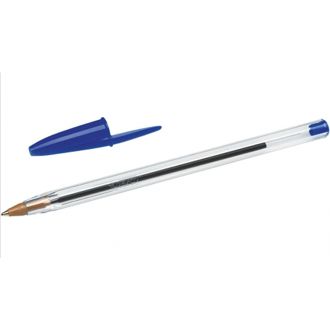 Stylo Bille Fine Bic Cristal Original Bleu - Pointe Ronde 1,0 mm