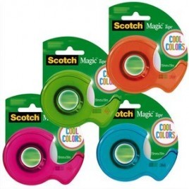 Dévidoir SCOTCH Cool color rubans Magic™ invisible 19 mm x 19 m