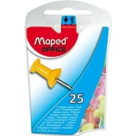 Boîte de 25 punaises MAPED mémo 10mm coloris assortis