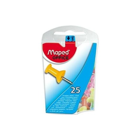 Boîte de 25 punaises MAPED mémo 10mm coloris assortis