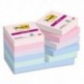 POST-IT® Notes Super Sticky Soulful 47.6 x 47.6 mm. Lot de 12 blocs de 90 F.