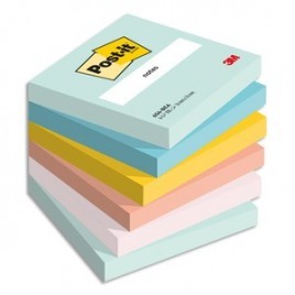 POST-IT® Notes Beachside 76 x 76 mm. Lot de 6 blocs, 100 F.