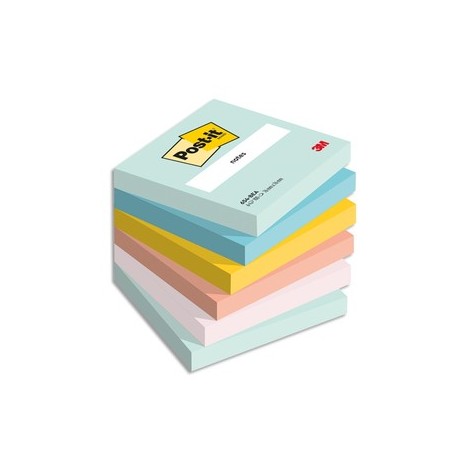 POST-IT® Notes Beachside 76 x 76 mm. Lot de 6 blocs, 100 F.