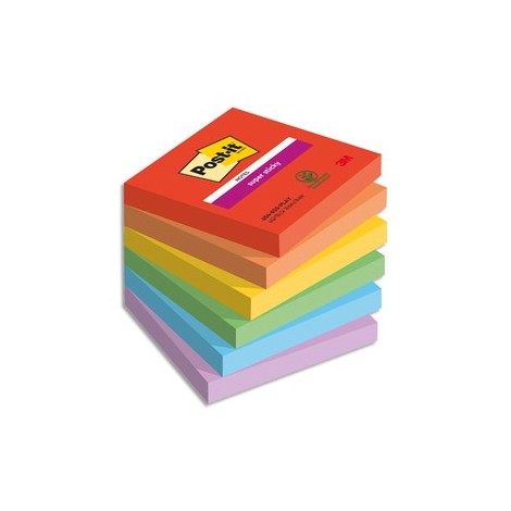 POST-IT® Notes Super Sticky Playful 76x76 mm. 6 blocs, 90F.