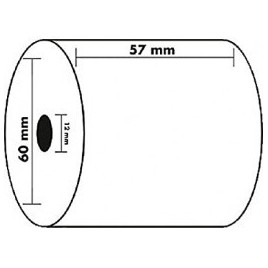 Apli - LOT de 10 Bobines Papier Thermique Sans Bisphénol A - 57x60x12 48g/m2 thermique - 15250P