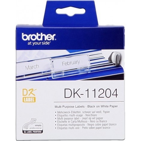 ORIGINAL Brother Etiquettes  DK-11204  Étiquettes multi-usages, 17x54mm blanc 400 et / rouleau