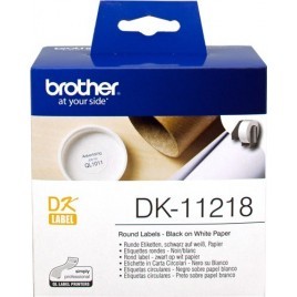 ORIGINAL Brother Etiquettes  DK-11218  Etiquettes rondes, 24mm blanches 1000 Et./Rouleau