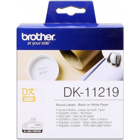 ORIGINAL Brother Etiquettes  DK-11219  Étiquettes, Ø 12 mm, 1.200 pièces / Bobine