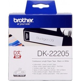 ORIGINAL Brother Etiquettes  DK-22205  Étiquettes en continu, 62mm blanc 30,48 m