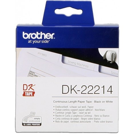 ORIGINAL Brother Etiquettes  DK-22214  Étiquettes en continu, 12mm blanc 30,48 m