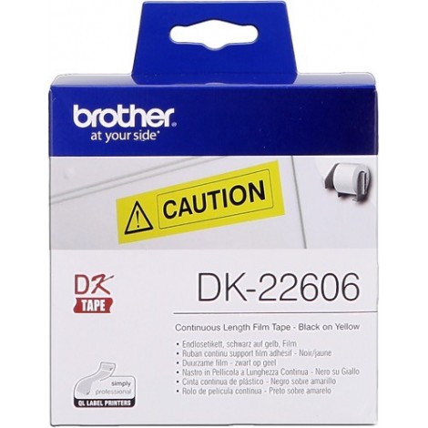 ORIGINAL Brother Etiquettes jaune DK-22606  Étiquettes en continu, 62mm x 15,24 m