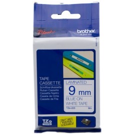 ORIGINAL Brother Ruban bleu sur blanc TZe-223 TZ-223 9 mm x 8 m, laminé