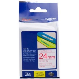 ORIGINAL Brother Ruban Rouge sur blanc TZe-252 TZ-252 24 mm x 8 m, laminé