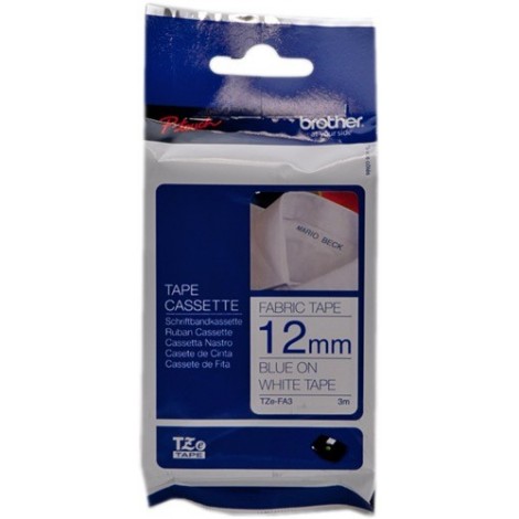 ORIGINAL Brother Ruban bleu sur blanc TZe-FA3 TZ-FA3 12 mm x 3 m, ruban de repassage