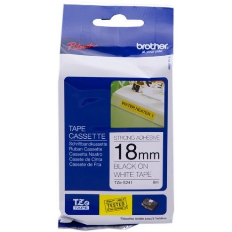 ORIGINAL Brother Ruban Noir sur blanc TZe-S241 TZ-S241 18 mm x 8 m, laminé