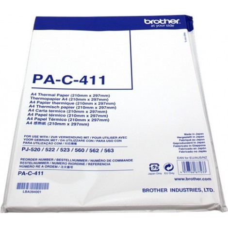 ORIGINAL Brother Papier  PAC411 PA-C-411 Papier thermique DIN A4, 100 feuilles