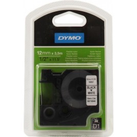 ORIGINAL DYMO Ruban Noir sur blanc S0718040 16957 12mm x 3,5m, Nylon-D1-Band