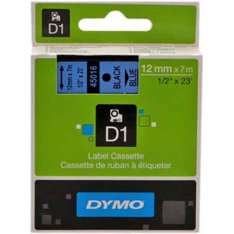 ORIGINAL DYMO Ruban noir sur bleu S0720560 45016 12mm x 7m, Standard-D1-Ruban