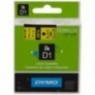 ORIGINAL DYMO Ruban Noir sur jaune S0720580 45018 12mm x 7m, Standard-D1-Ruban