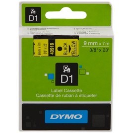 ORIGINAL DYMO Ruban Noir sur jaune S0720730 40918 9mm x 7m, Standard-D1-Ruban