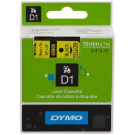 ORIGINAL DYMO Ruban Noir sur jaune S0720880 45808 19mm x 7m, Standard-D1-Ruban