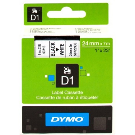 ORIGINAL DYMO Ruban Noir sur blanc S0720930 53713 24mm x 7m, Standard-D1-Band