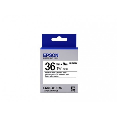 ORIGINAL Epson Ruban Noir sur blanc C53S657006 LK-7WBN