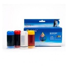 Kit de recharge d'encre universel pour cartouche d'encre couleur - CMY - 3x 30ml + 30ml de solvant