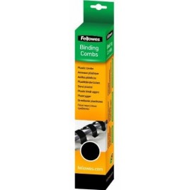 6mm A4 - 2 à 20 feuilles - Fellowes pack de 25 Anneaux de reliure Noir