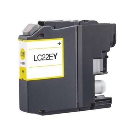 LC-22eY Jaune, Cartouche compatible BROTHER - 1200 pages