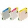 PACK 3 cartouches T0422 Cyan + T0423 Magenta + T0424 Jaune - 3 x 18ml