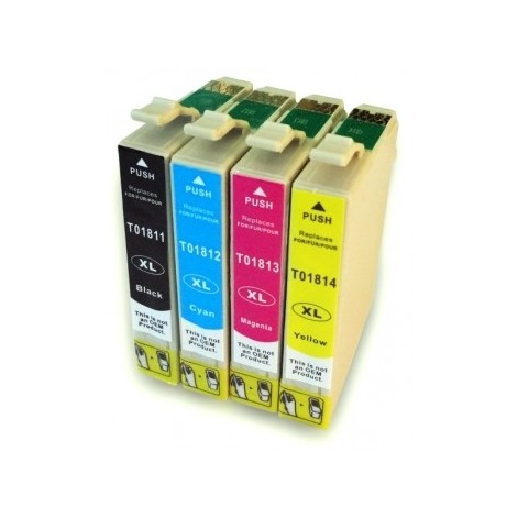 PACK 5 cartouches XL 2 x T1811 Noire + T1812 Cyan + T1813 Magenta + T1814 Jaune - 2 x 17ml + 3 x 13ml