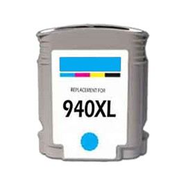 940 XL Cyan C4907AE, Cartouche compatible HP - 28ml