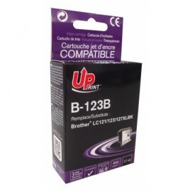 Uprint B-123B Noir, Cartouche compatible BROTHER LC-123BK - 600 pages - 17ml