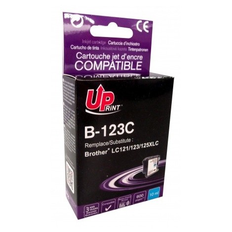 Uprint B-123C Cyan, Cartouche compatible BROTHER LC-123C- 600 pages - 10ml