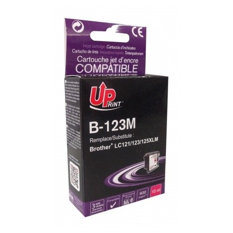 Uprint B-123M Magenta, Cartouche compatible BROTHER LC-123M- 600 pages - 10ml